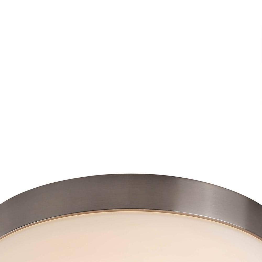 1-Light Integrated LED Flush Mount Ceiling Light in Brushed Nickel - Hercitys
