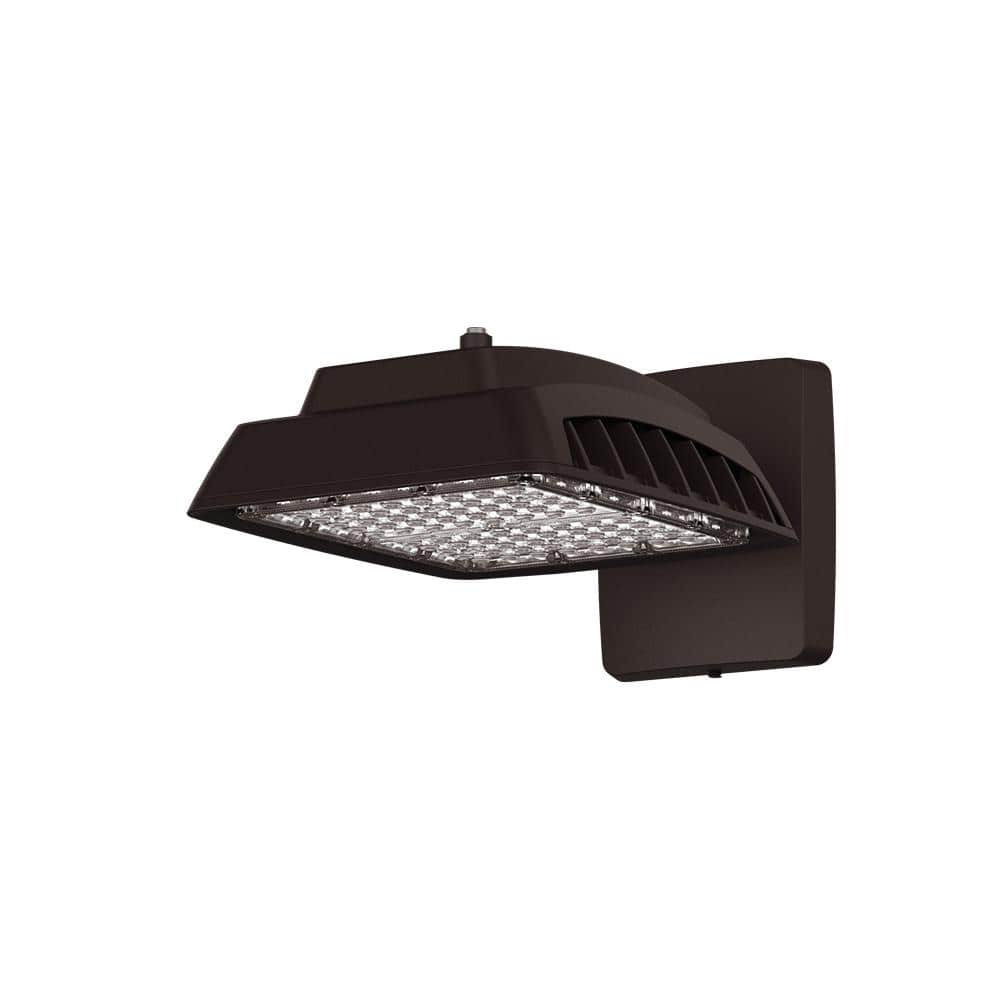 250W Equivalent Integrated LED Bronze Outdoor Commercial Wall Mount Area Light, 8500 Lumens, 4000K, Dusk-to-Dawn - Hercitys