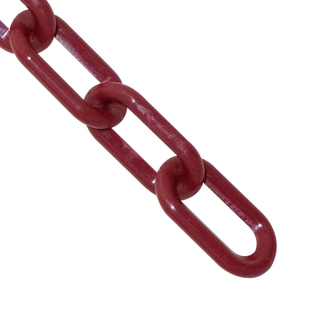 2 in. (54 mm) x 25 ft. Crimson Heavy-Duty Plastic Barrier Chain - Hercitys