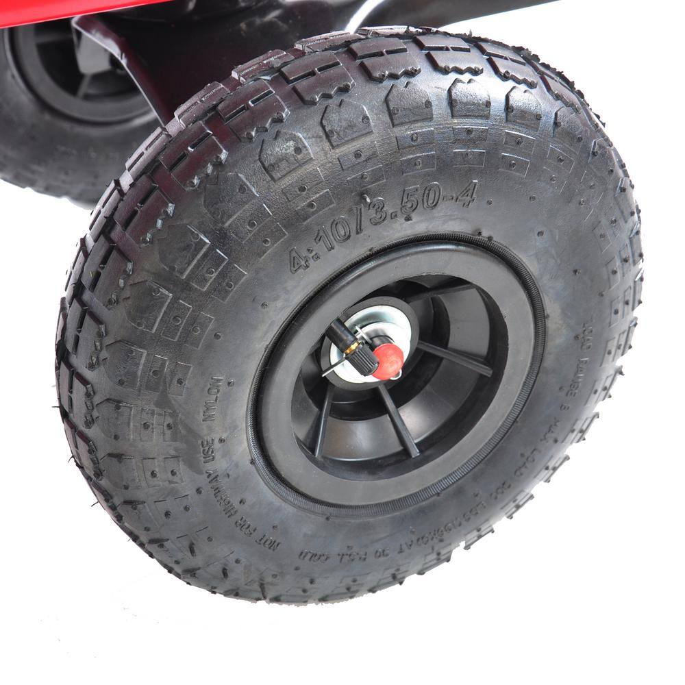 1.1 cu. ft. Steel Garden Cart with Adjustable Handles, Red - Hercitys