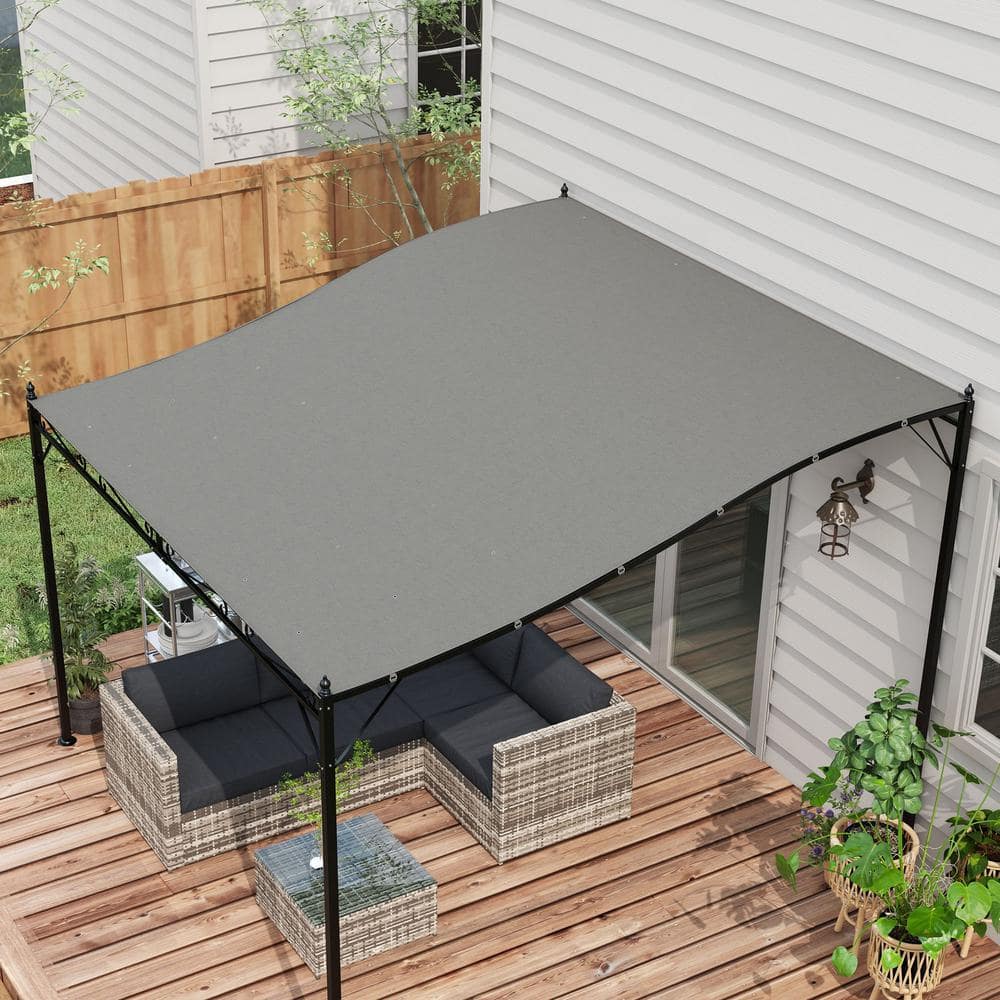 10 ft. x 10 ft. Dark Gray Polyester Fabric Pergola - Hercitys