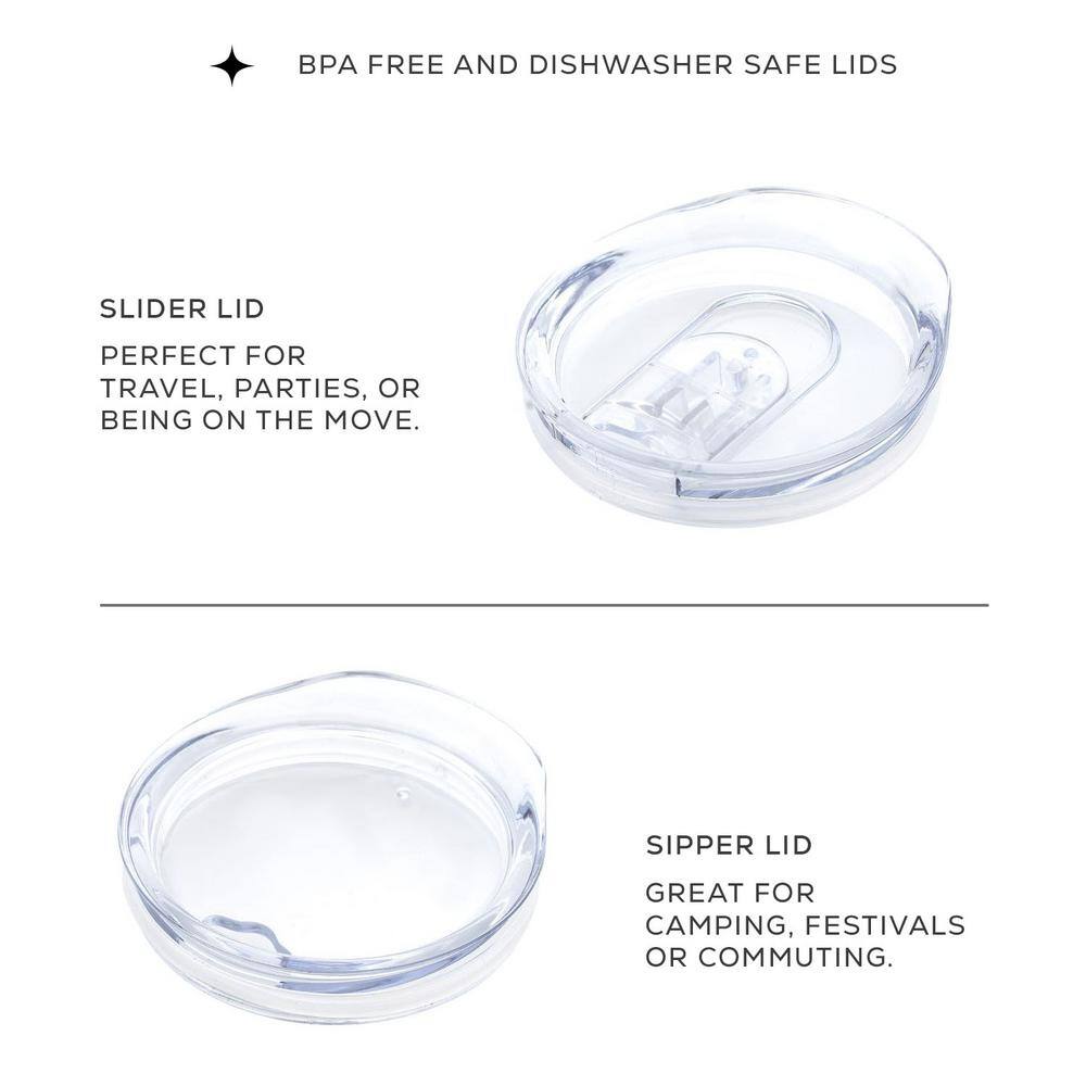 12 oz. Grey Stainless Steel Vacuum Insulated Stemless Wine Tumbler with Lid - Hercitys