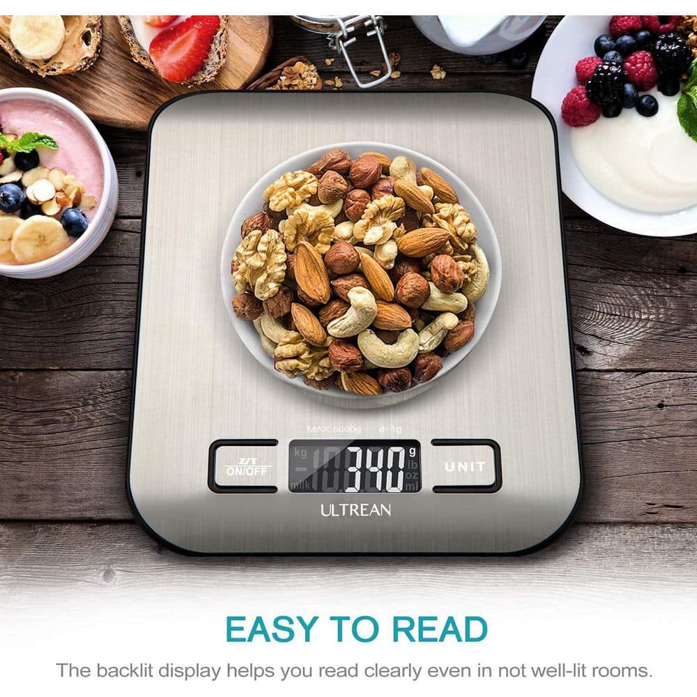 11 lb Capacity Digital Food Scale with Tare Function (Batteries Included) - Hercitys