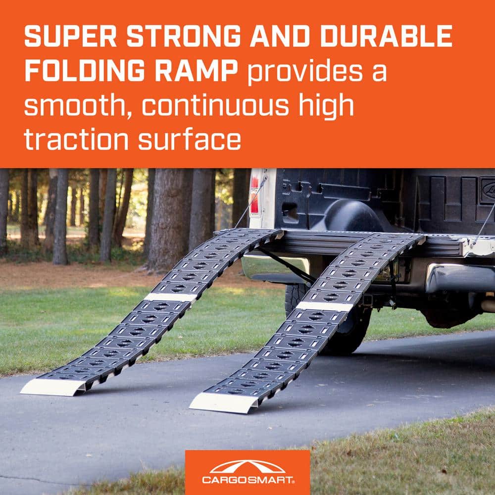 12 in. W x 90 in. L 750 lb. Capacity Hybrid S-Curve Centerfold Truck Loading Ramp (Includes 1 Ramp) - Hercitys