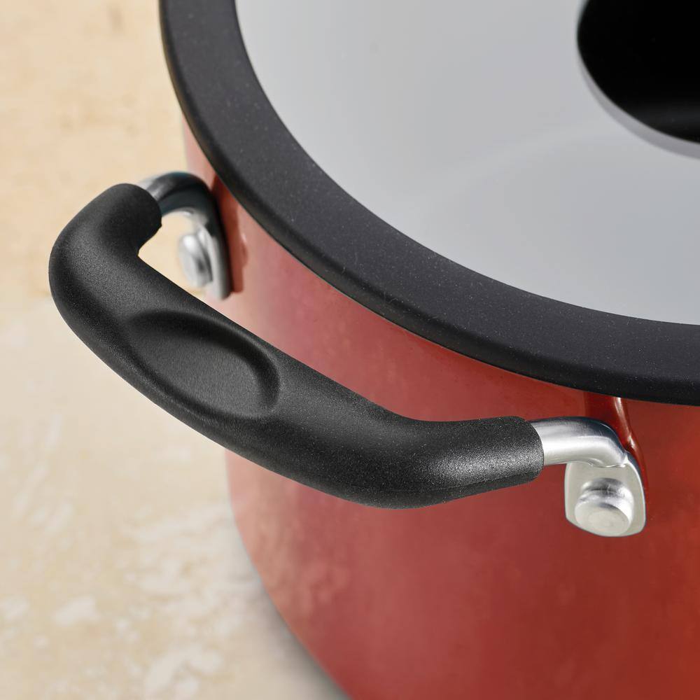 11-Piece Nesting Aluminum Nonstick Cookware Set in Red - Hercitys