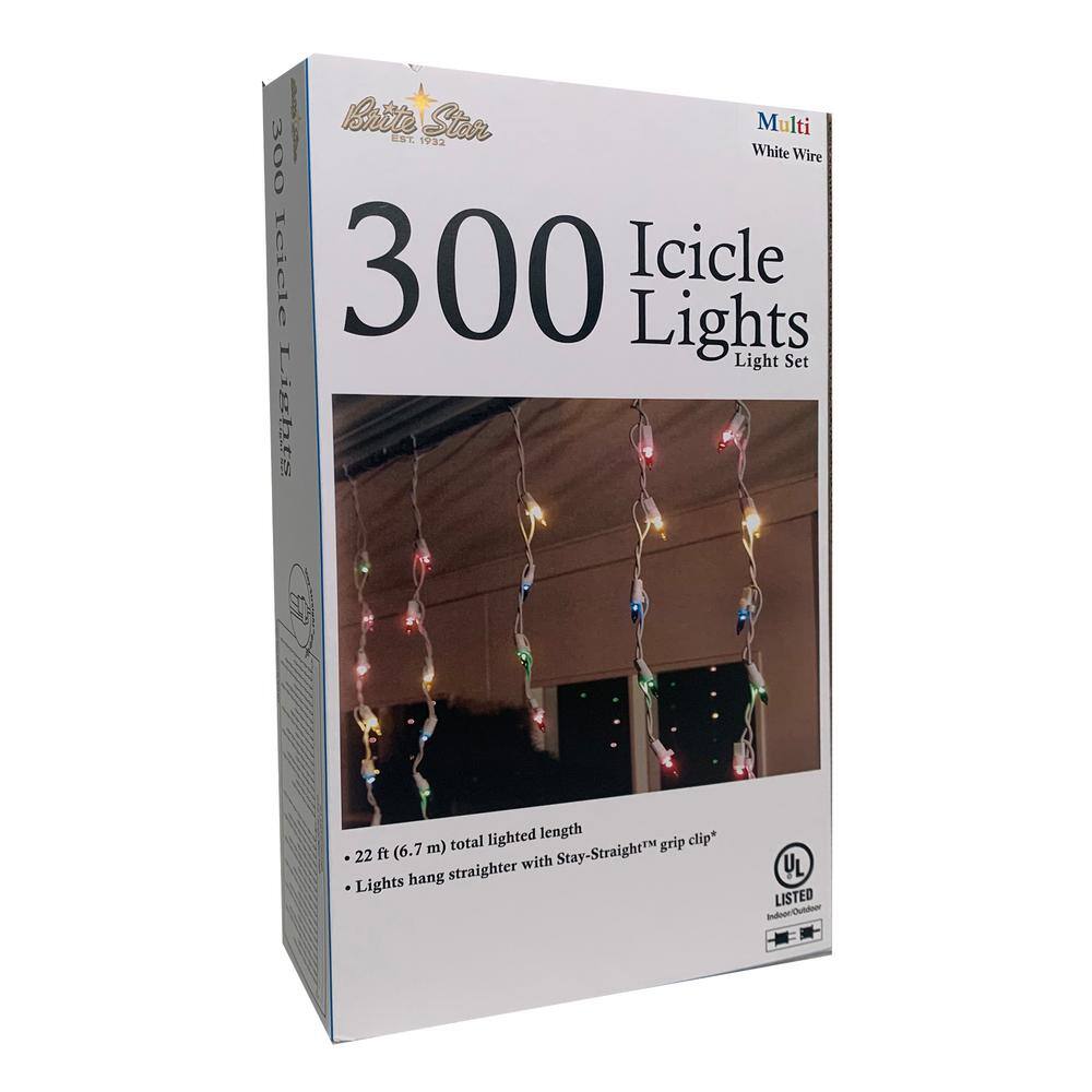 22 ft. 300-Count Multi Christmas Icicle Lights - Hercitys