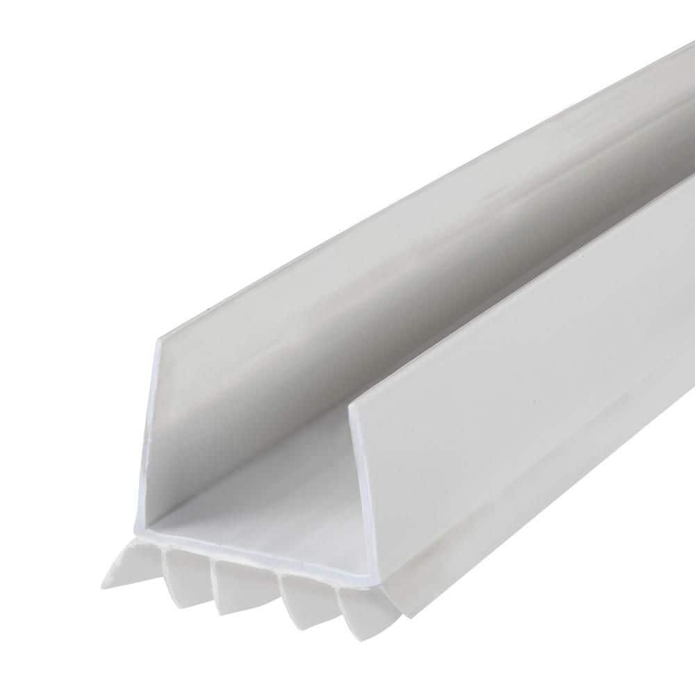 36 in. White Vinyl U-Shape Slide-On Under Door Seal - Hercitys