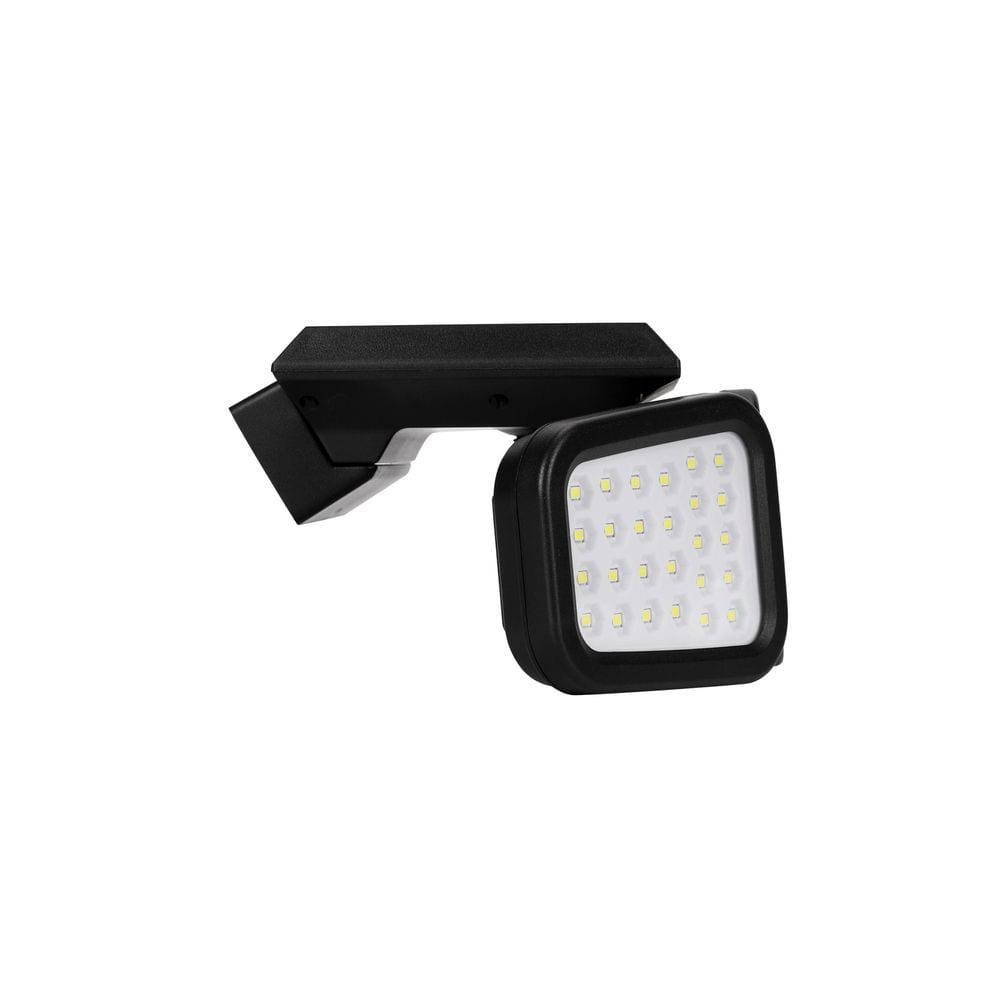 3-Head 185 Lumen Matte Black Solar Integrated LED Outdoor Motion Sensing Dusk to Dawn Security Flood Light - Hercitys