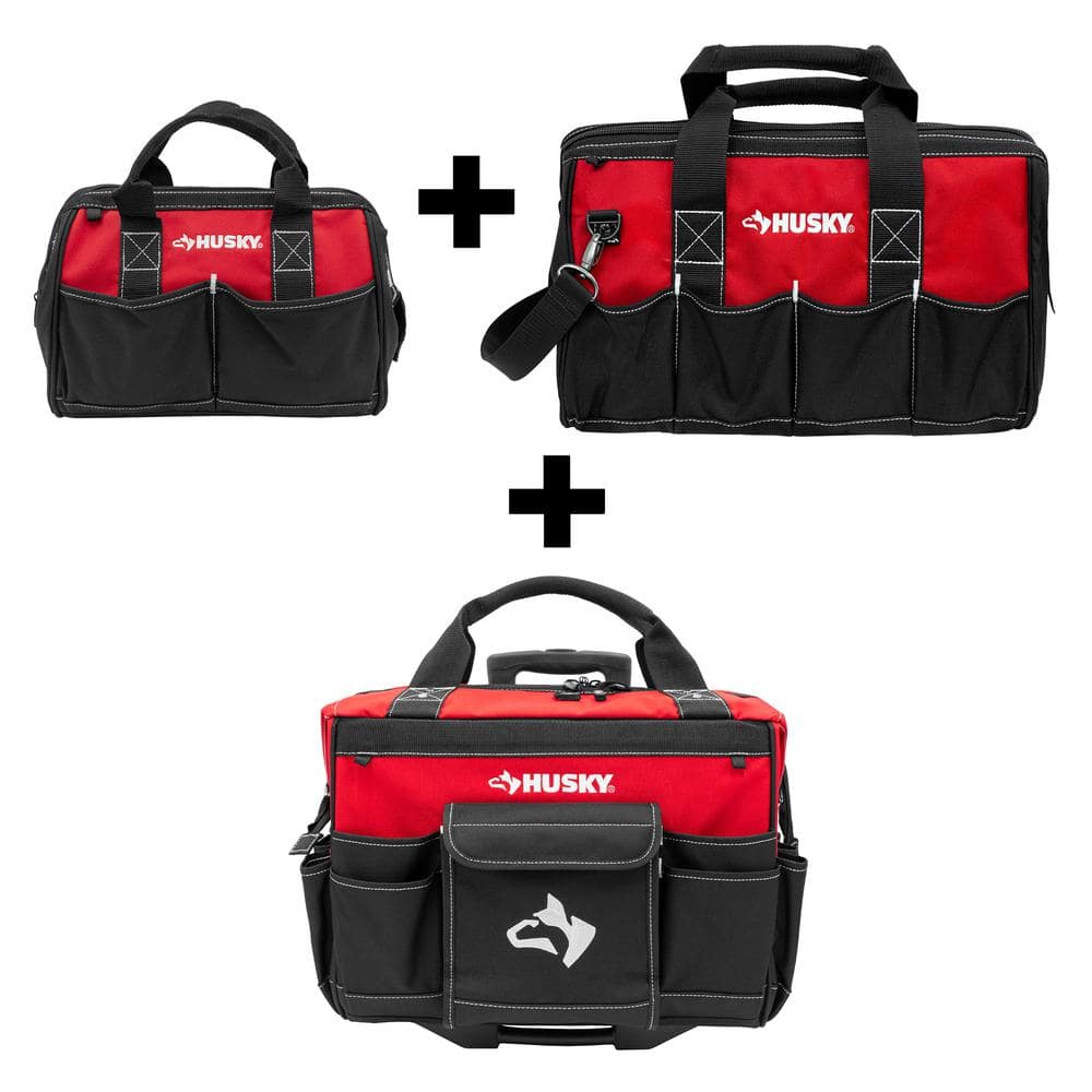 18 in. Rolling Tool Bag with 18 in. and 12 in. Tool Bags - Hercitys