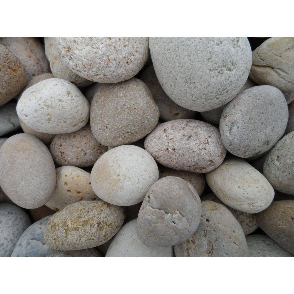0.50 cu. ft. 40 lbs. 1 in. to 3 in. Medium Buff Mexican Beach Pebble - Hercitys