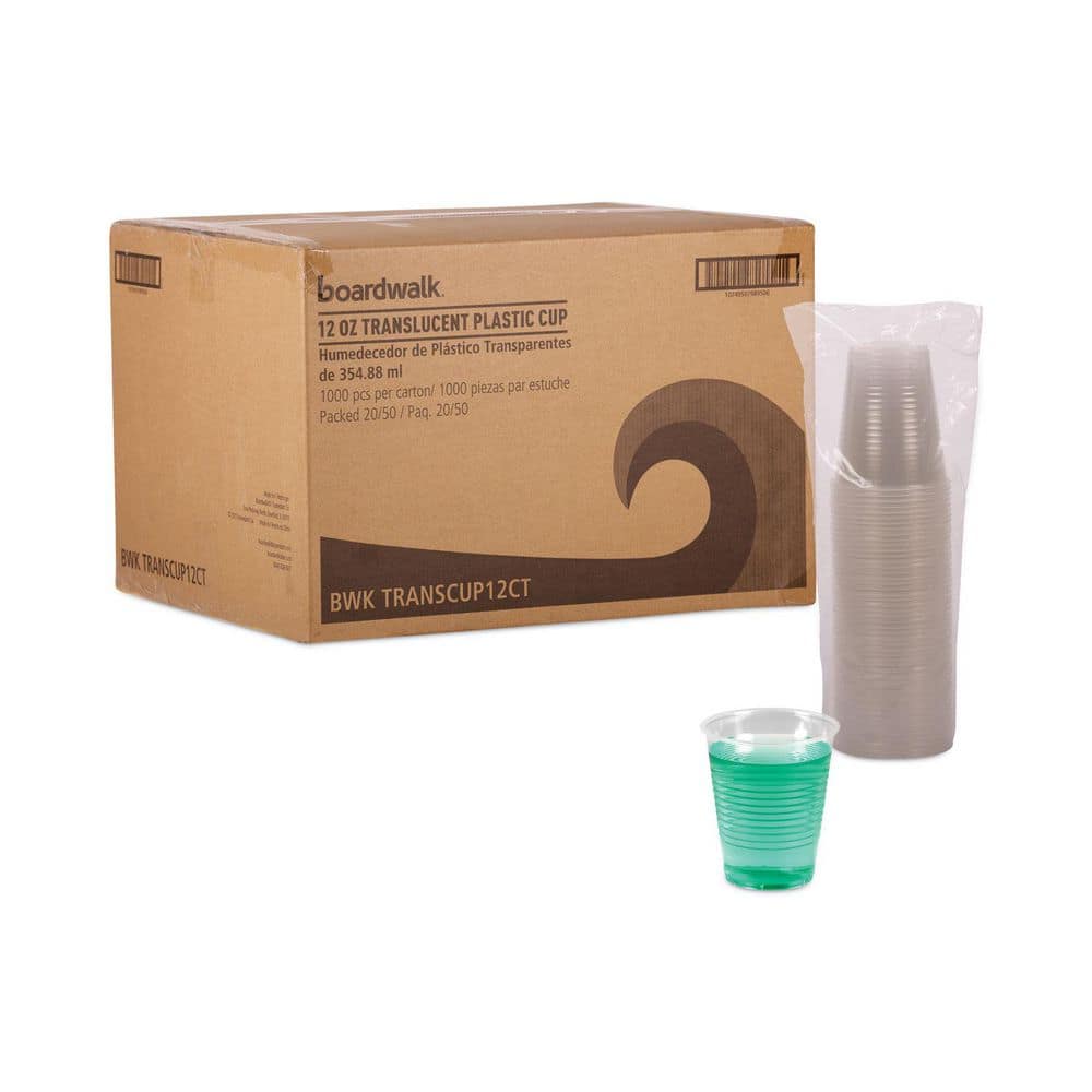 12 oz. Polypropylene Translucent Plastic Cold Cups (1000-Carton) - Hercitys