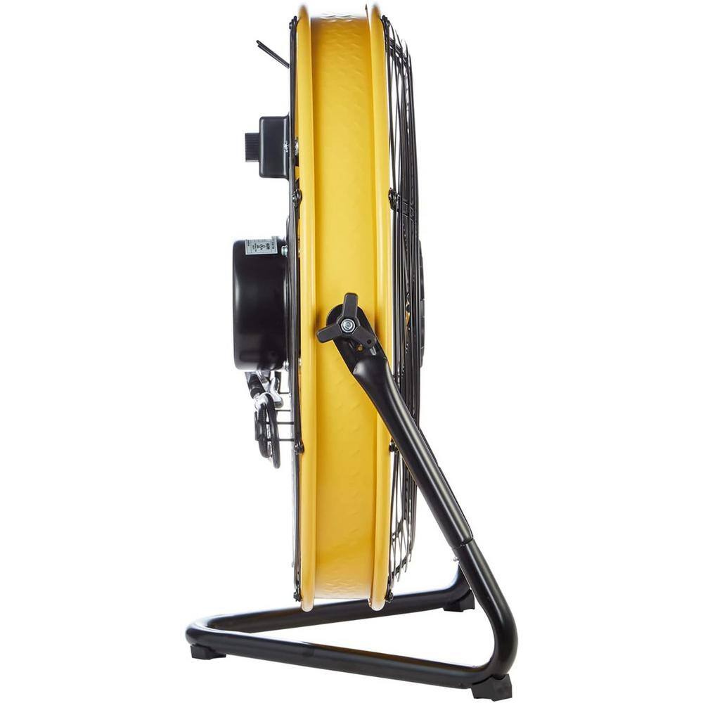 20 in. 3 Speeds Drum Fan in Yellow, 180-degree adjustable tilt, High Velocity Air Circulator - Hercitys