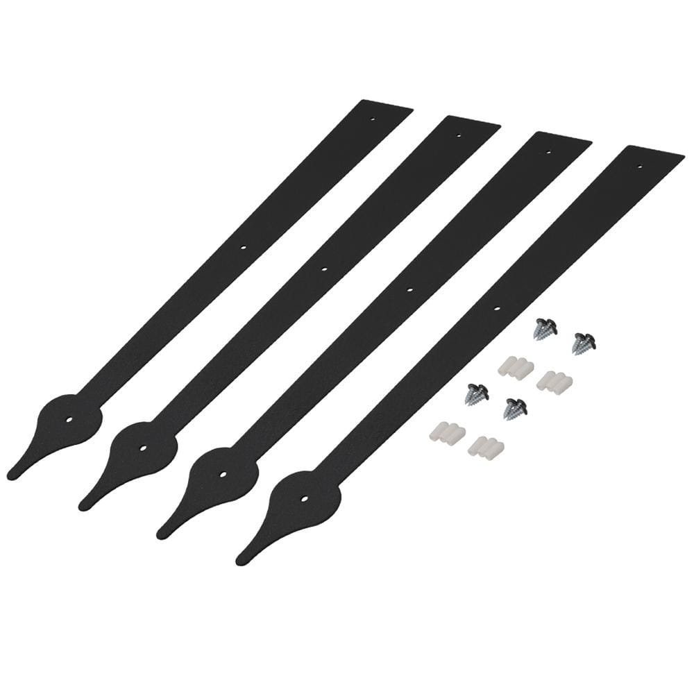 18in. Black Strap Decorative Hinges Garage Door Accent Trim Hardware - Hercitys