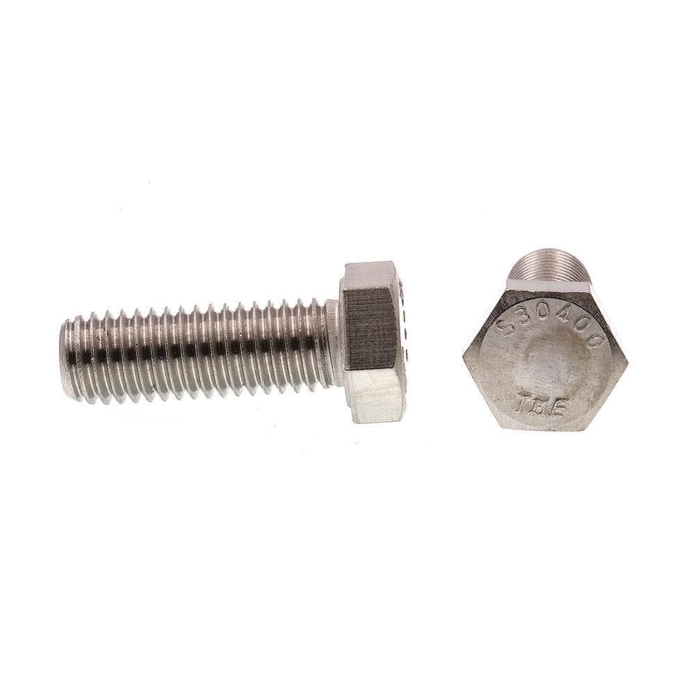 1/2 in.-13 x 1-1/2 in. Grade 304 Stainless Steel Hex Bolts (25-Pack) - Hercitys