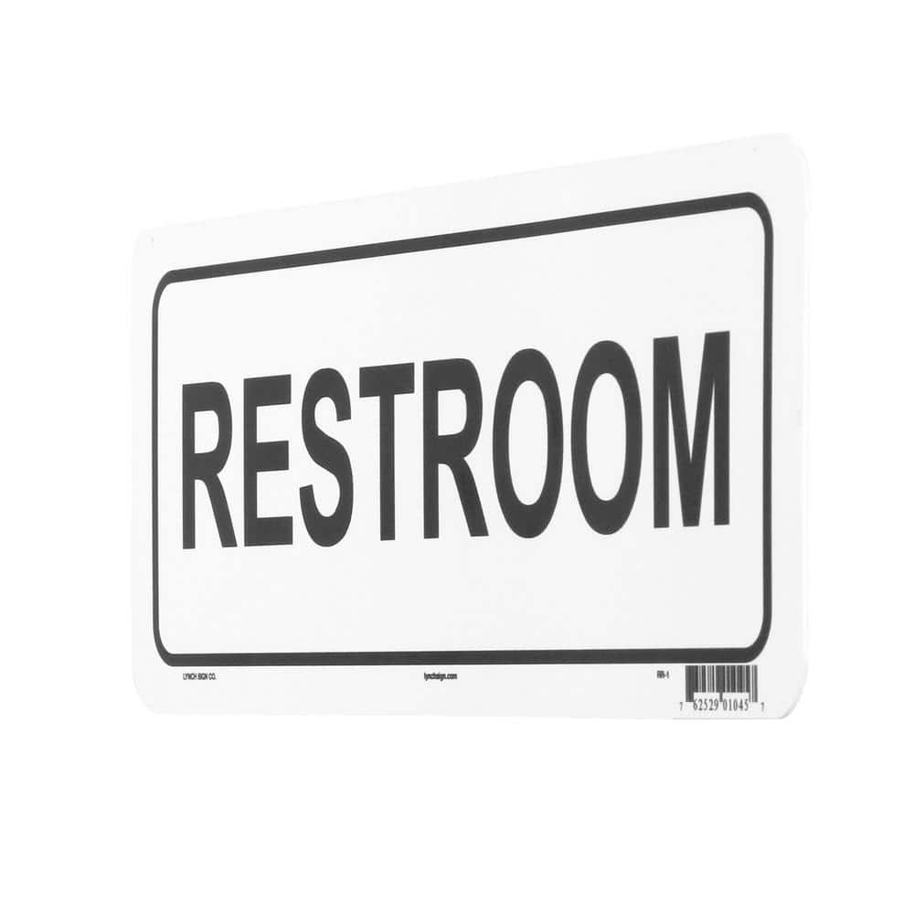 10 in. x 4 in. Restroom Sign Printed on More Durable, Thicker, Longer Lasting Styrene Plastic - Hercitys