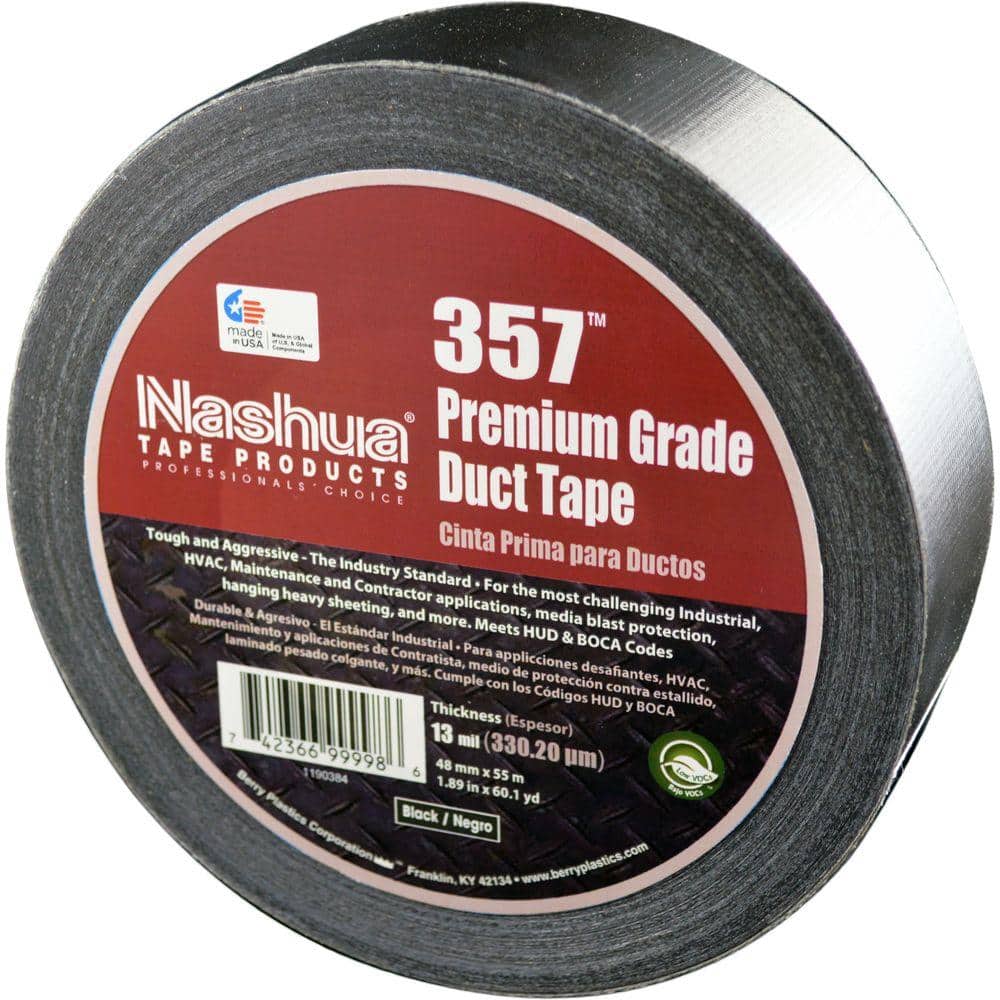 1.89 in. x 60.1 yds. 357 Black Ultra Premium Duct Tape - Hercitys