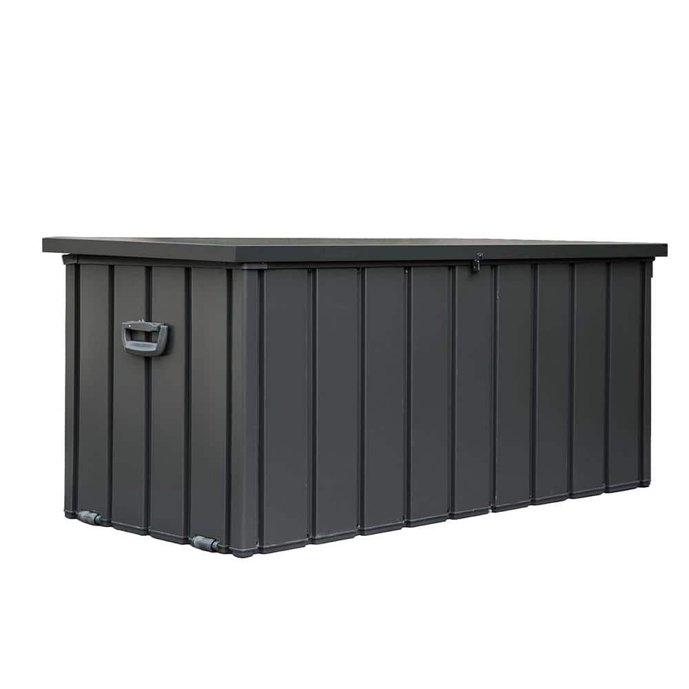 100 Gal. Waterproof Lockable Galvanized Steel Deck Box Outdoor Storage for Patio Lawn and Garden - Hercitys
