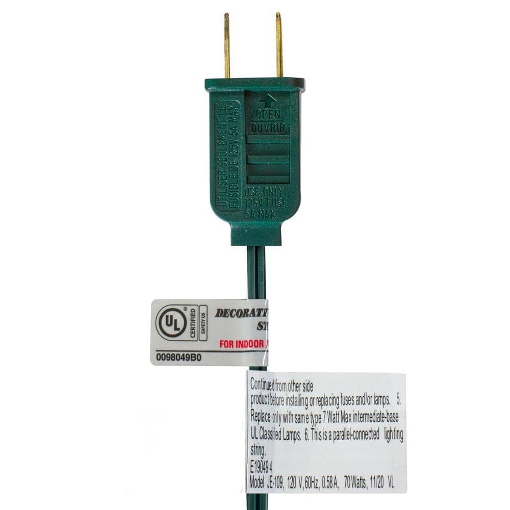 10-Count Clear Mercury Glass G50 Globe Christmas Light Set, 9 ft. Green Wire - Hercitys