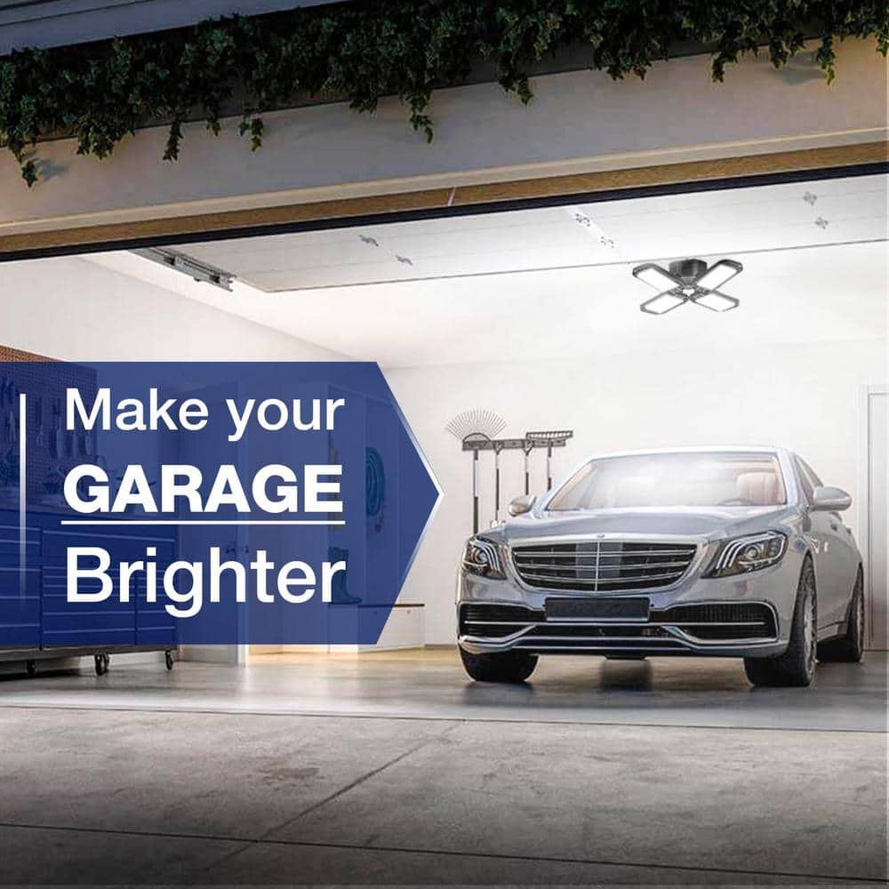 12.16 in 80-Watt Black Deformable LED Adjustable Flush Mount for Kitchen or Bedroom - Hercitys