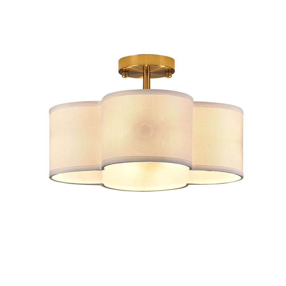 13 in. 4-Light White Semi-Flush Mount Ceiling Light - Hercitys