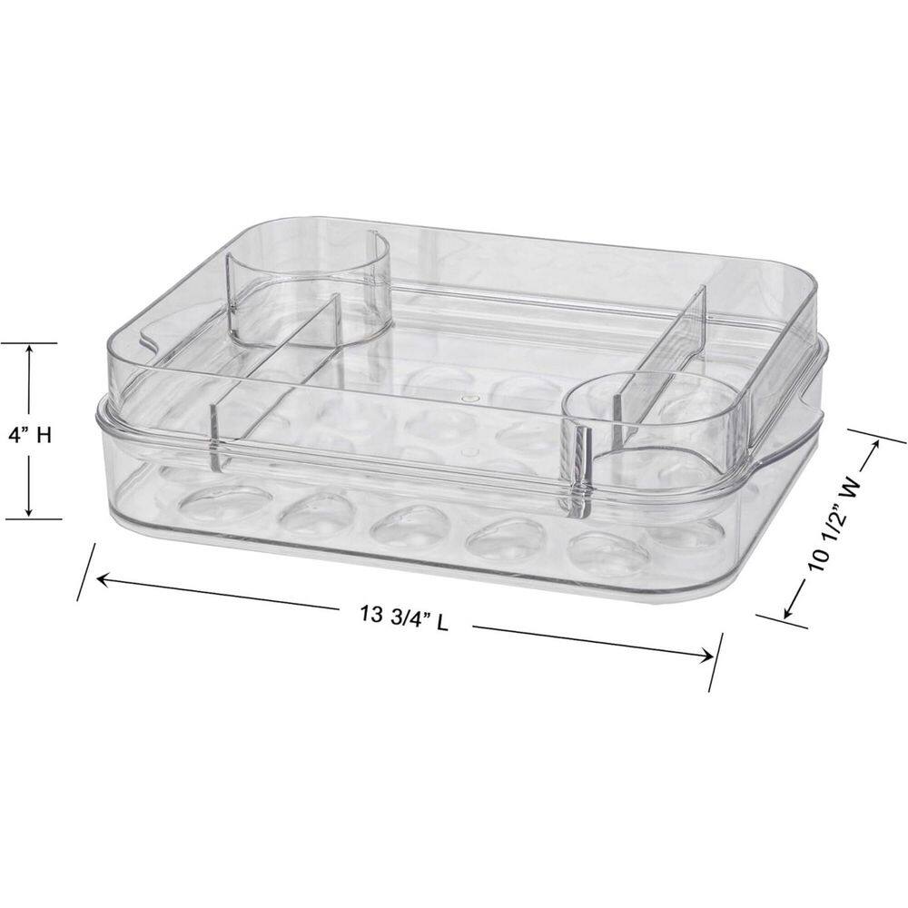 11 in. W x 3 in. H x 16 in. D Ci-2 Serving Tray Charcuterie On Ice and Deviled Eggs on Ice, Plastic - Hercitys