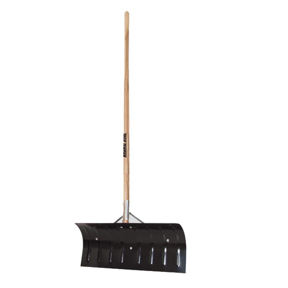 43.63 in. Wood Handle and Steel Blade Combo Snow Shovel and Pusher - Hercitys