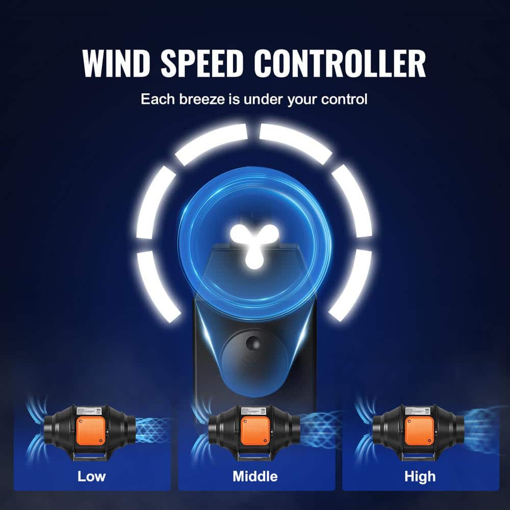 4 in. Inline Duct Fan, 200 CFM, Quiet AC-Motor Ventilation Exhaust Fan for Cooling Booster, Grow Tents, Hydroponics - Hercitys