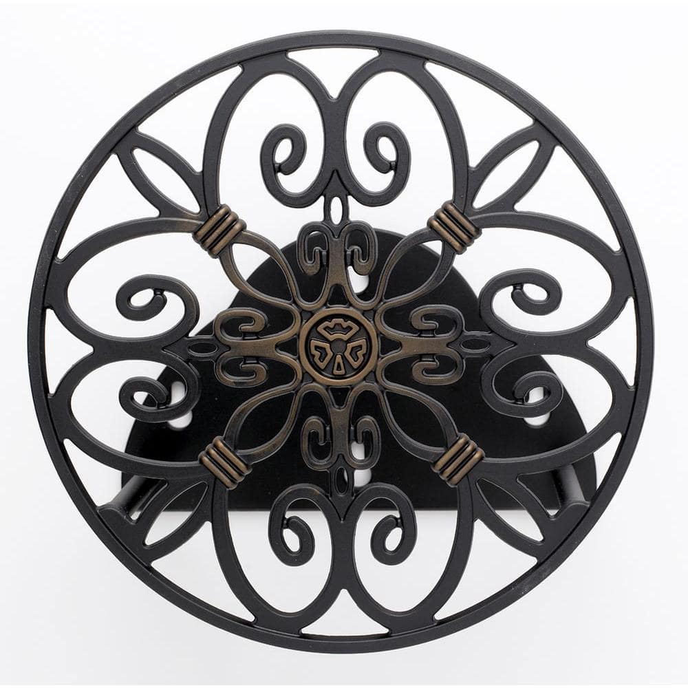 125 ft. Black Cast Aluminum HB Decorative Hose Hanger Garden Hose Reel - Hercitys