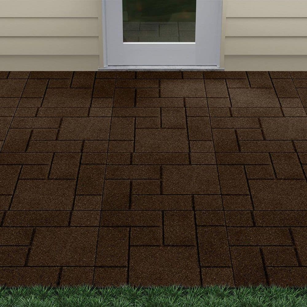 24 in. x 24 in. x 5/8 in. Brown Dual-Sided Rubber Paver (4-Pack) - Hercitys