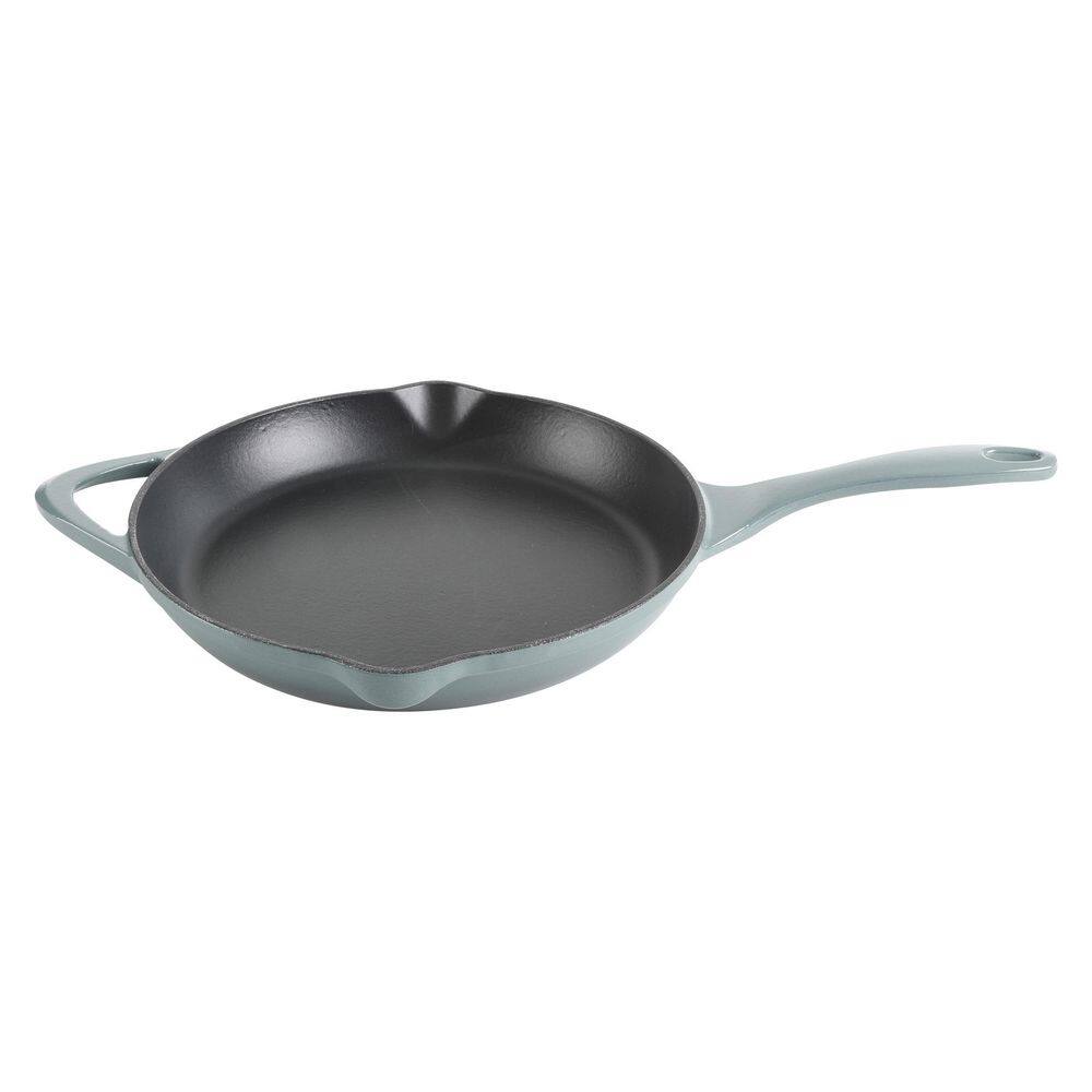 11 in. Round Enameled Cast Iron Skillet in Ombre Green - Hercitys