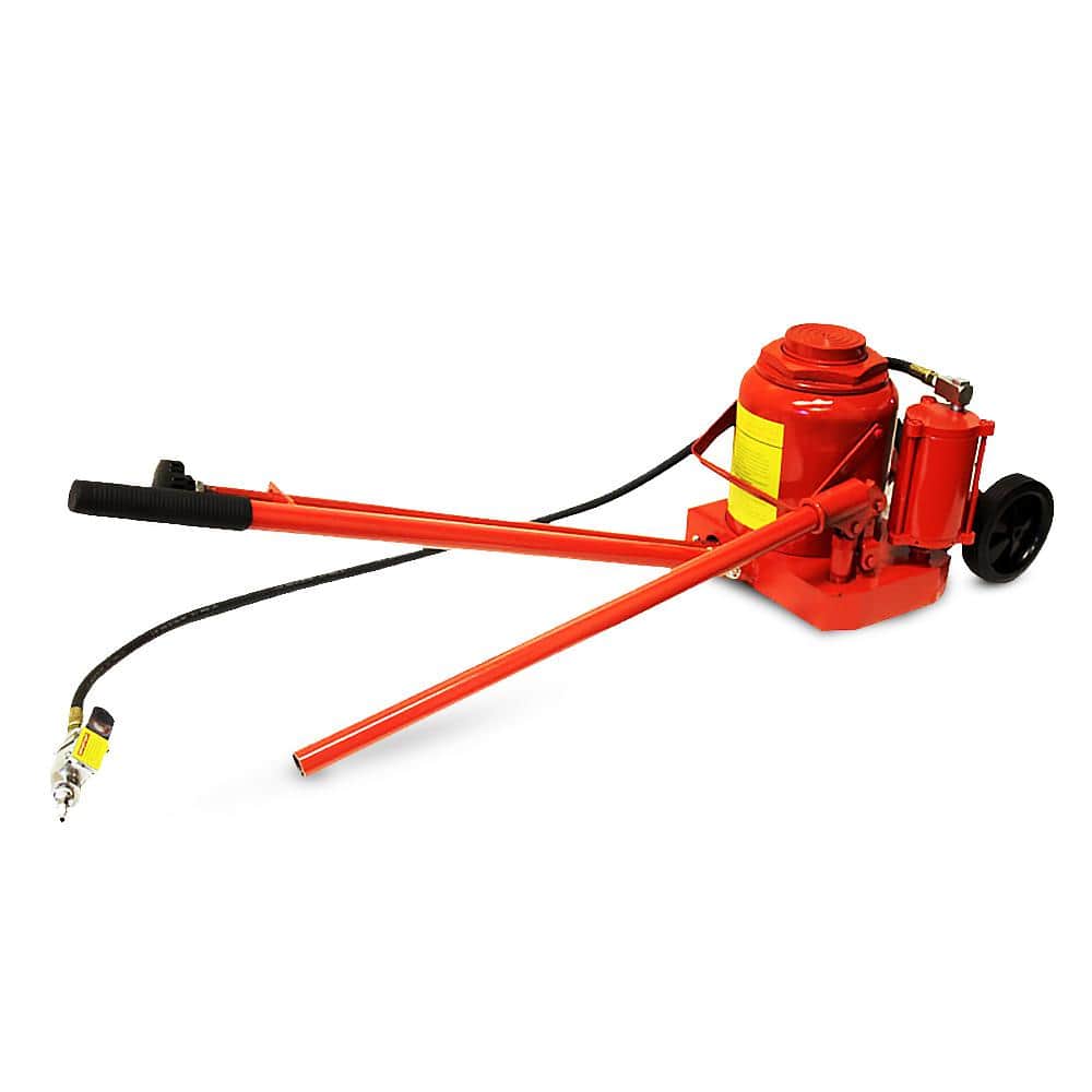 50-Ton Heavy-Duty Air Hydraulic Bottle Jack with Lift Handle and Wheels - Hercitys