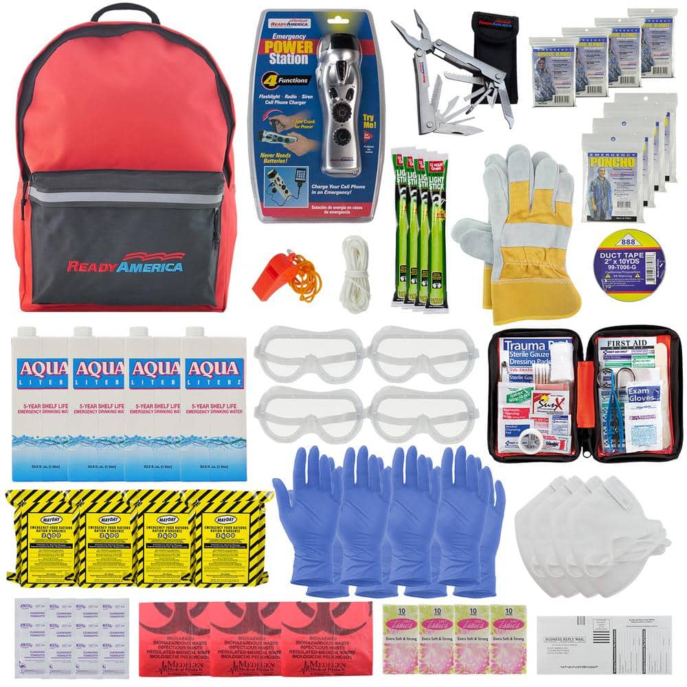 4-Person 3-Day Deluxe Emergency Kit with Backpack - Hercitys