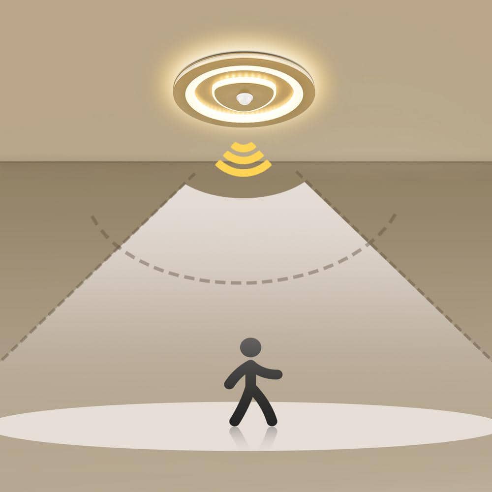 25 in. 1-Light Gold Flush Mount with No Glass Shade and No Bulbs Included 1-Pack - Hercitys