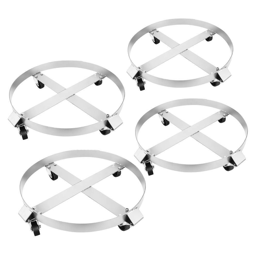 55 Gal. Metal Wheeled Heavy Duty Drum Dolly (4-Pack) - Hercitys