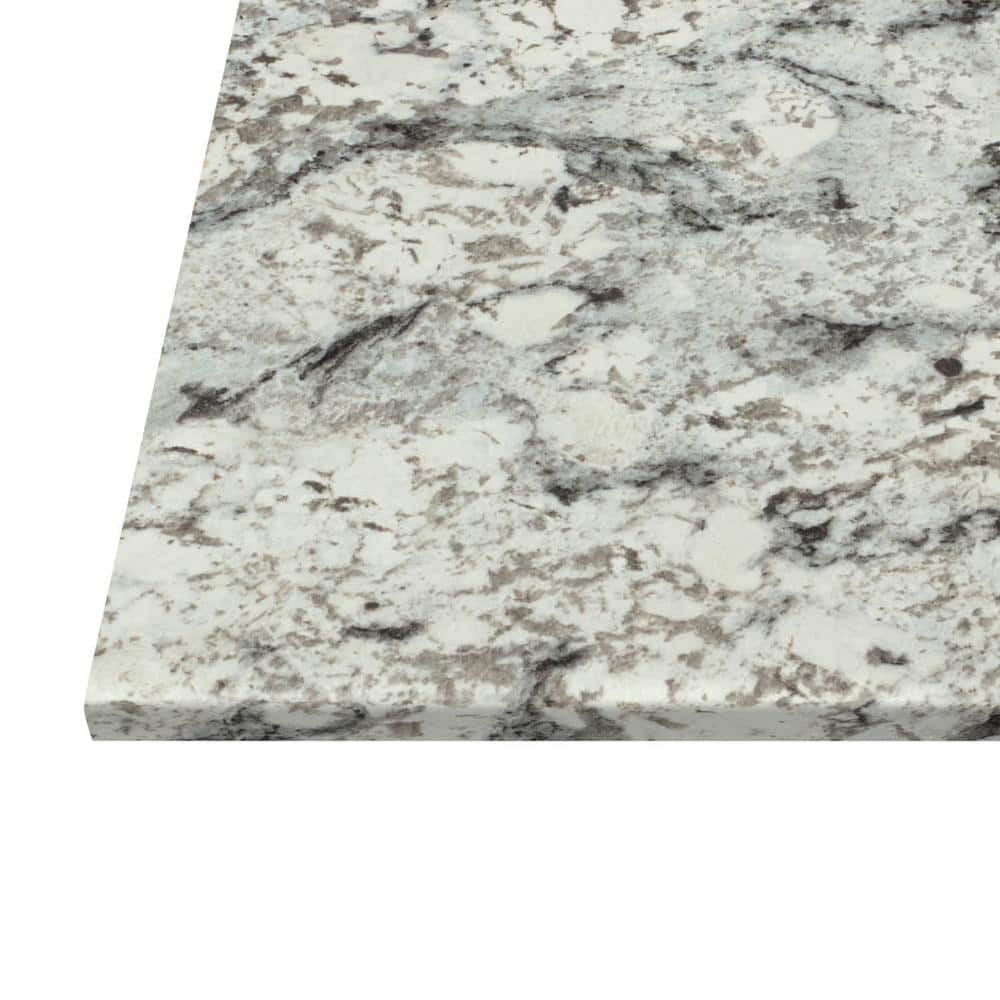 10 ft. Straight Laminate Countertop in Textured White Ice Granite with Eased Edge and Integrated Backsplash - Hercitys