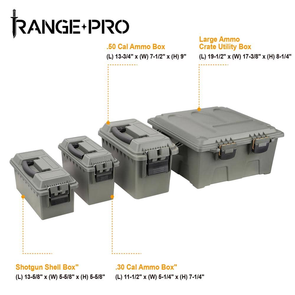 20 gal. Dry Storage Box Set with 3-Piece Nested Mini Dry Box Storage in OD Green - Hercitys