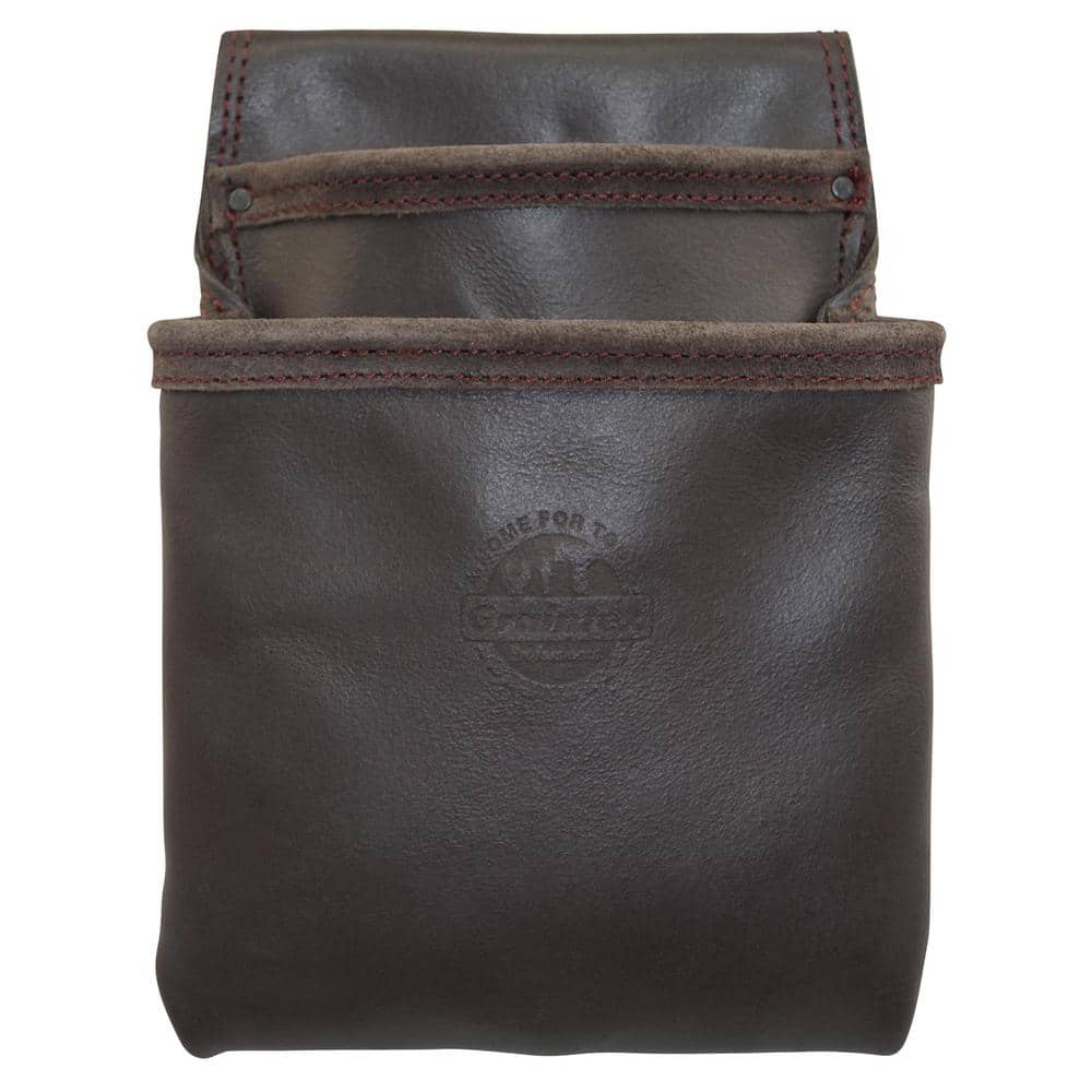 2-Pocket Oil Tanned Leather Nail and Tool Pouch - Hercitys