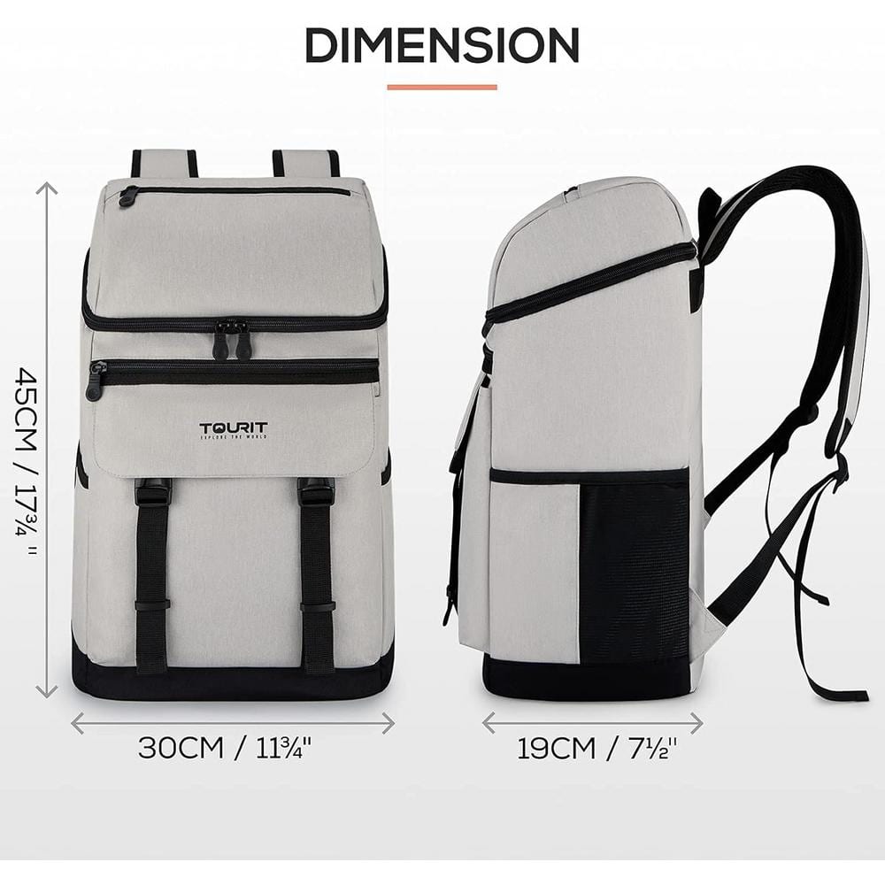 25 Liters Cooler Backpack Insulated Waterproof & Leak Proof Soft-Side Cooler for Picnic, Hiking, Work & Trip, Beige - Hercitys