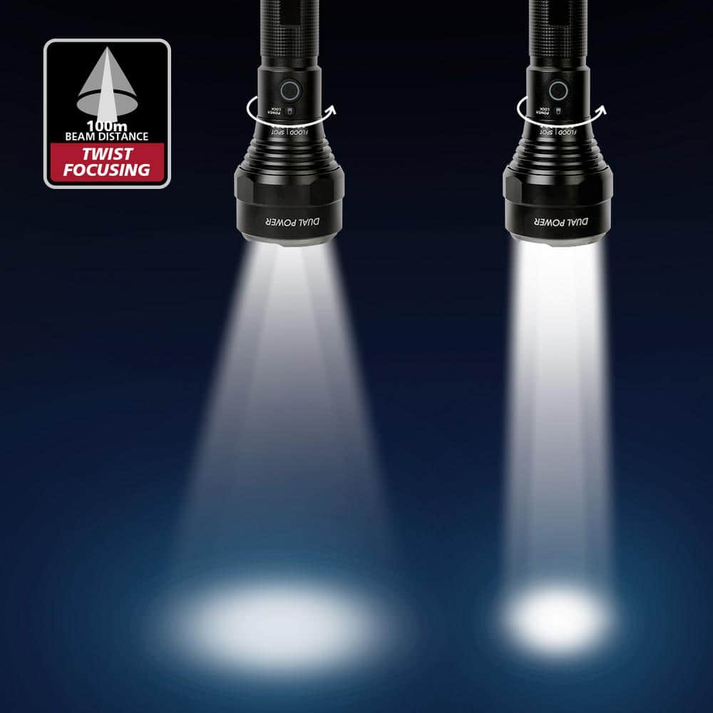 10000 Lumens Dual Power Focusing Aluminum Rechargeable Flashlight - Hercitys