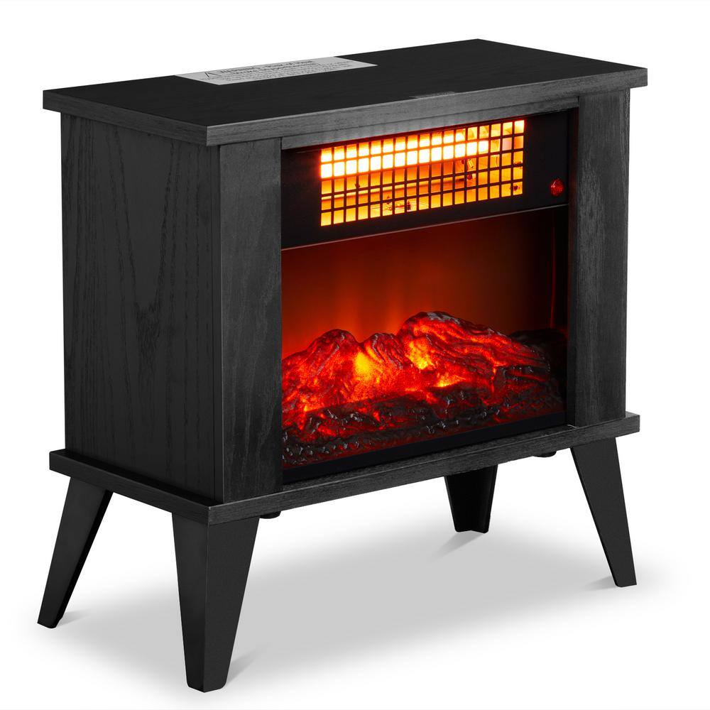 15 in. Freestanding Electric Fireplace Stove in Black - Hercitys