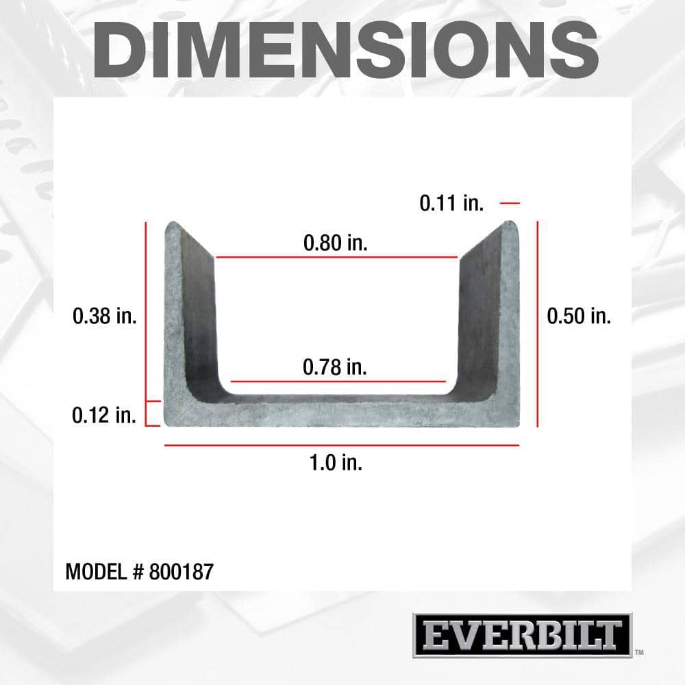 1 in. x 1/2 in. x 3 ft. – 1/8 in. Thick Plain Steel C-Channel - Hercitys