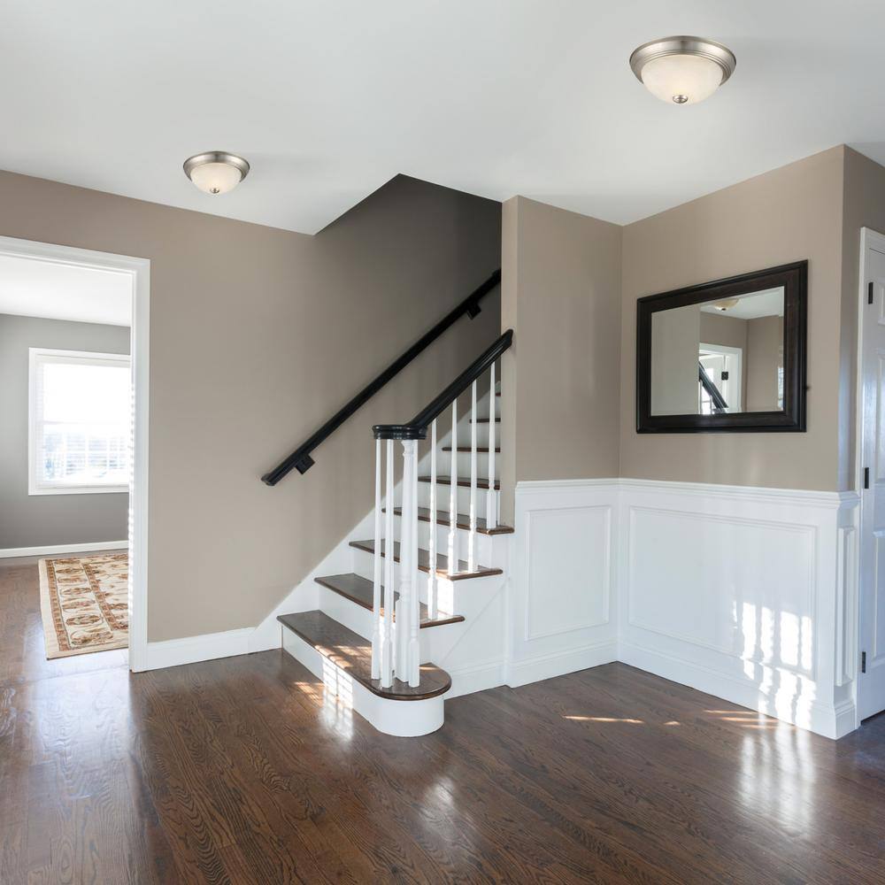 11-1/4 in. 2-Light Satin Nickel Flush Mount (2-Pack) - Hercitys