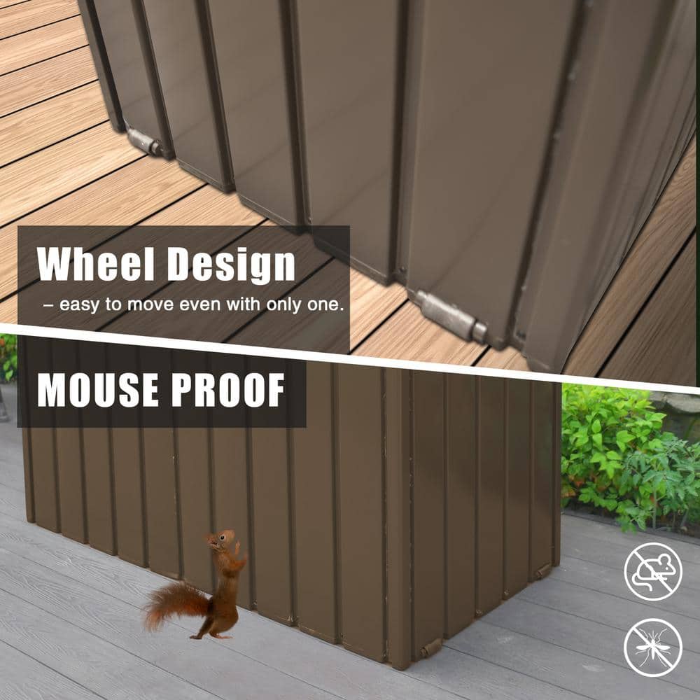 100 Gal. Dark Brown Galvanized Steel Deck Box - Hercitys