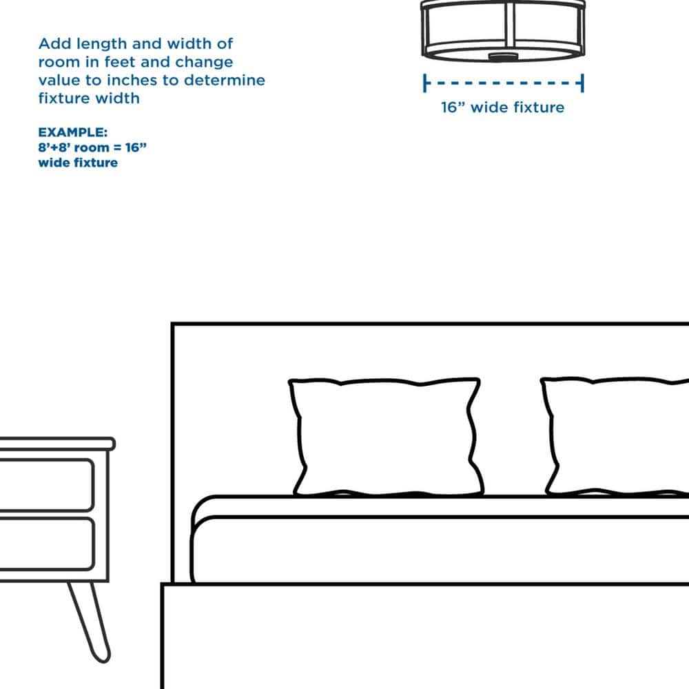 12 in. 2-Light White Flush Mount with Square White Glass - Hercitys