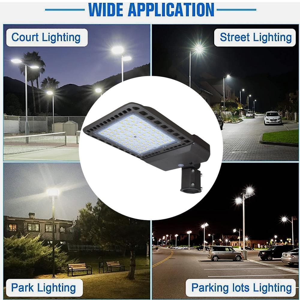 1500- Watt Equivalent Integrated LED Bronze 300W LED Parking Lot Light 5000K LED Area Light, Slip Fitter, IP65-(2Pack) - Hercitys