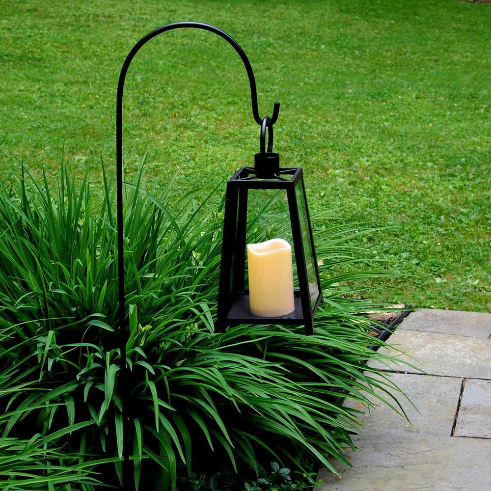 11 in. Tapered Metal Lantern with LED Candle - Hercitys