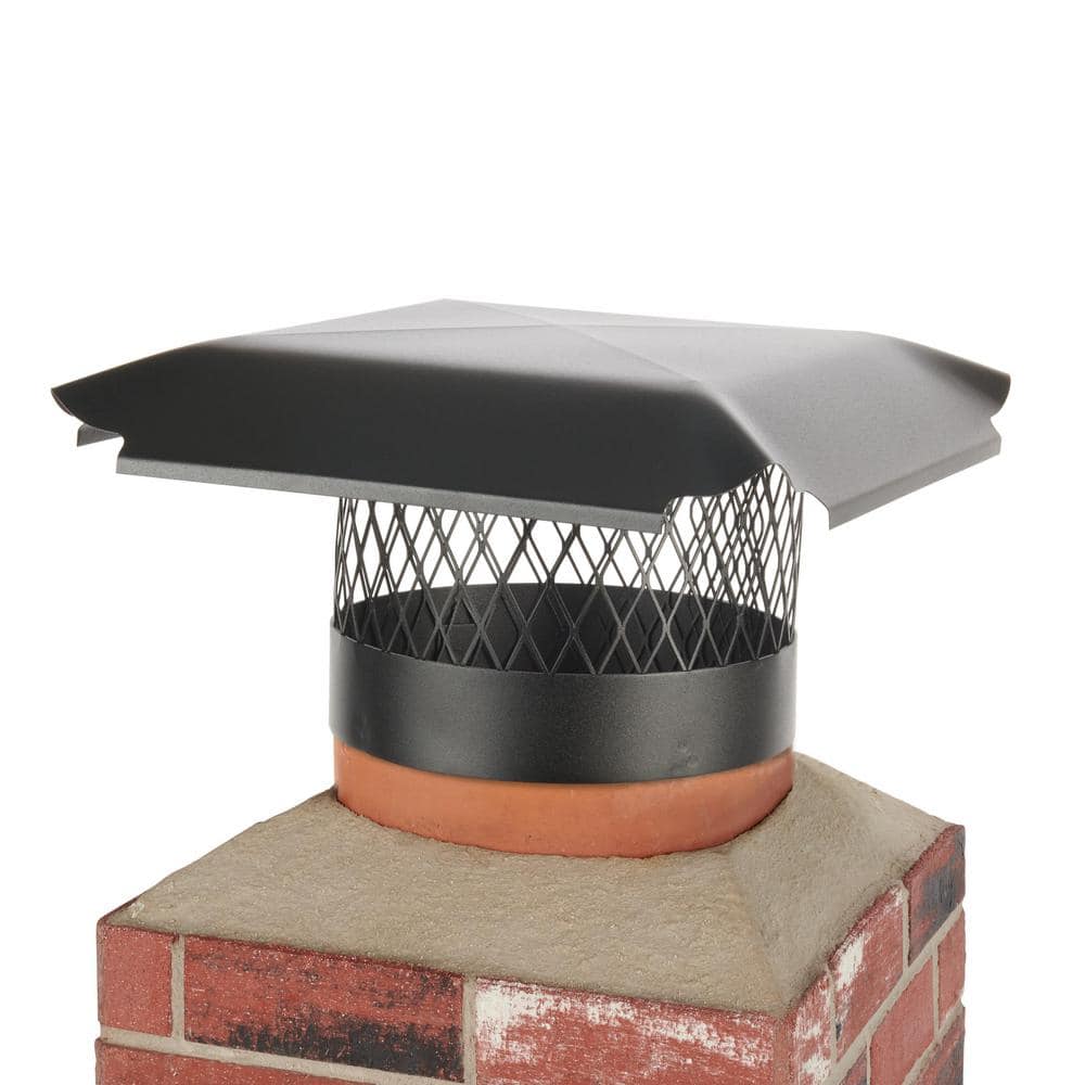 10 in. Round Slip-In Welded Leg Single Flue Chimney Cap in Black Galvanized Steel - Hercitys