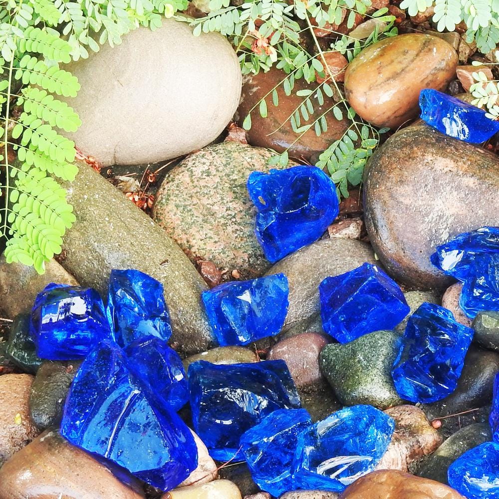 0.36 cu. ft. 2 in. to 4 in. Turquoise Blue Landscape Recycled Glass 20 lbs. Bag - Hercitys