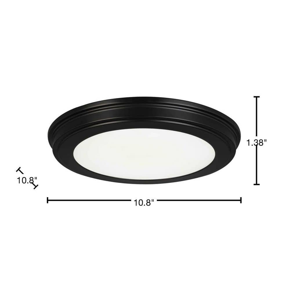 11 in. Matte Black 3-CCT LED Round Flush Mount, Low Profile Ceiling Light (2-Pack) - Hercitys