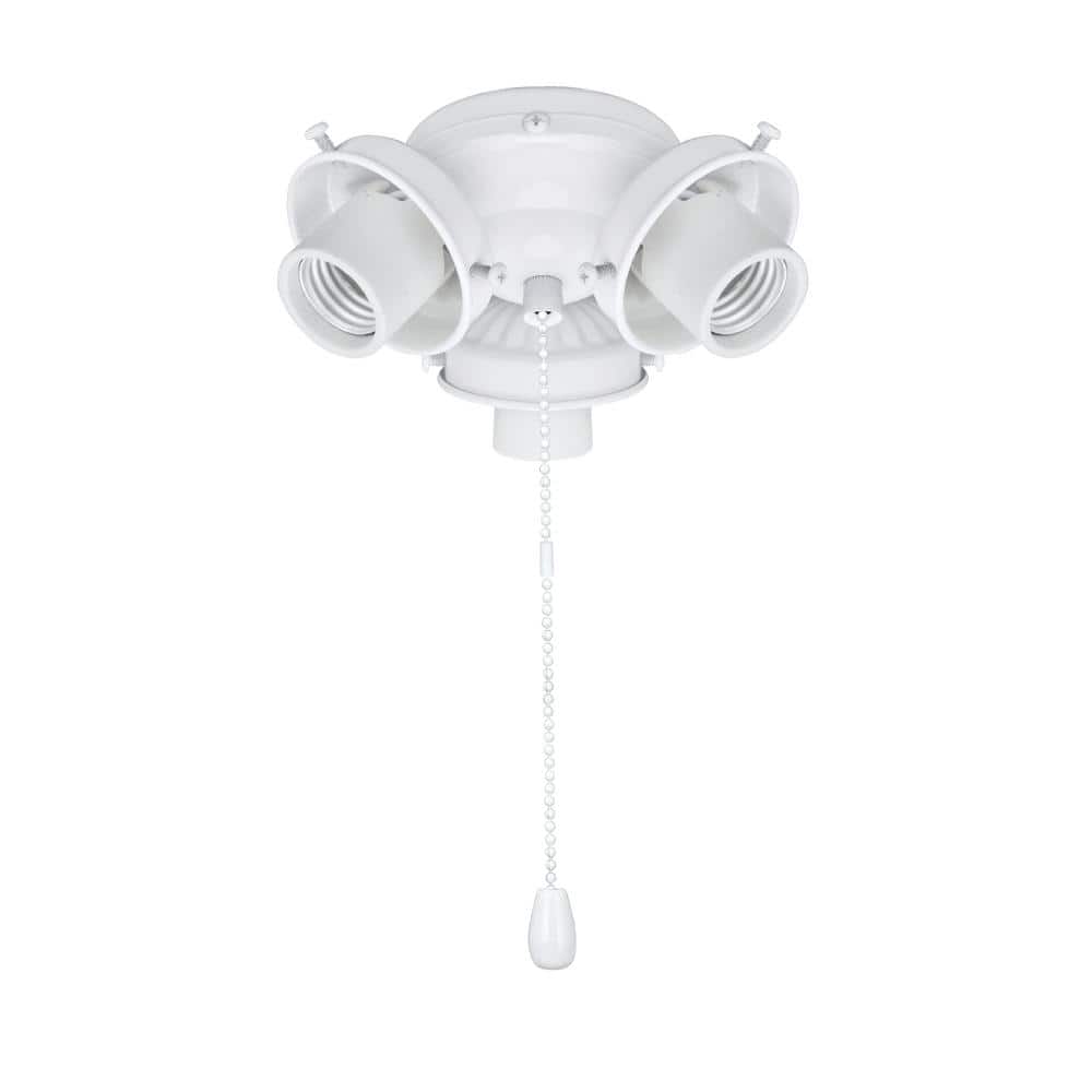 3-Light 5-1/2 in. Painted White Ceiling Fan Fitter Light Kit with Pull Chain (1-Pack) - Hercitys